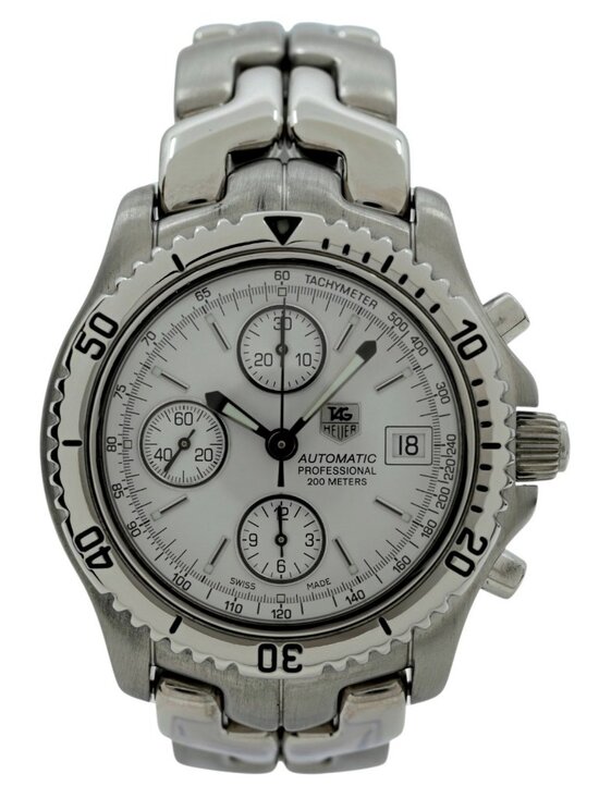 Tag Heuer 42mm Men\'s Link Automatic Chronograph White Dial Watch! Ref: CT2112! main image 11